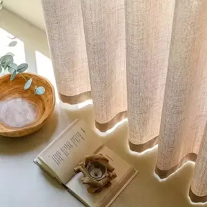 Voilage effet lin style japonais – beige, gris ou vert – vue 2