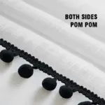 Voilage blanc à pompons noirs ou blancs – vue 3