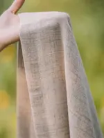 Rideau coton et lin tamisant à œillets – beige – vue 4