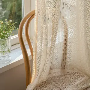 Voilage bohème ajouré beige