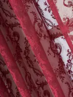 Rideau dentelle bordeaux vintage à volants – passe-tringle – vue 5