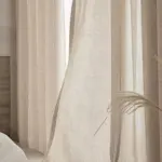 Rideau coton et lin tamisant à œillets – beige