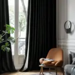 Rideau en velours noir épais – très assombrissant – vue 6