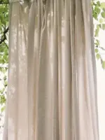 Rideau coton et lin tamisant à œillets – beige – vue 3