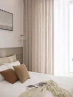 Rideau coton et lin tamisant à œillets – beige – vue 5