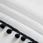 Voilage blanc à pompons noirs ou blancs – vue 7