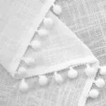 Voilage blanc à pompons noirs ou blancs – vue 8