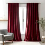 Rideau en velours rouge bordeaux à passe-tringle