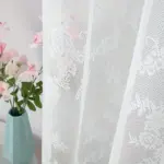 Voilage dentelle brodée florale – 3 coloris – vue 5