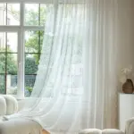 Voilage dentelle perlée blanc à l'ancienne – vue 2