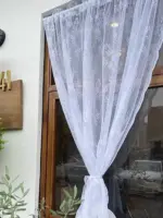 Voilage dentelle romantique blanc à nouer – vue 4